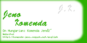 jeno komenda business card